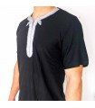 Camisa Negra Camiseta Marroqui Decorada Bordados Estilo Árabe Modelo Kamis