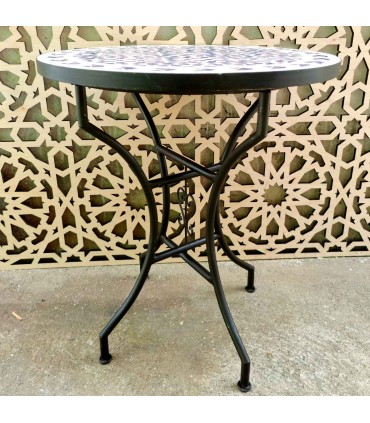 Mesa de mosaico artesanal andalusí para jardín y terraza: Un toque de encanto árabe para el verano Modelo Tarudan 2