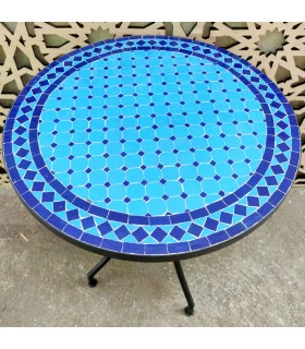 Mesa de mosaico artesanal andalusí jardín terraza árabe verano Modelo Aadi Samawi