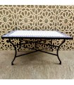 Tavolo da esterno in mosaico da giardino, terrazza bassa, relax, artigianato marocchino, decorazione per la casa andalusa, model