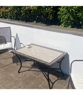 Mesa Mosaico Exterior Jardin Terraza Baja Chill out Artesanía marroquí Decoración Hogar Andalusí Modelo Aadi Aswad