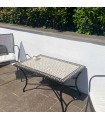 Mesa Mosaico Exterior Jardin Terraza Baja Chill out Artesanía marroquí Decoración Hogar Andalusí Modelo Aadi Aswad
