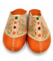 Babucha Marroquí Mujer - Color Naranja - Artesanía Marroquí Cuero Autentico - Modelo Azrar