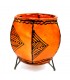 Castiçal em Couro Pintado com Henna - Artesanato Marroquino Decoração Andaluza Modelo Dauratun