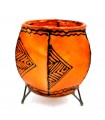 Porta Velas Piel Pintado con Henna - Artesanía Marroquí Decoración Andalusí Modelo Dauratun