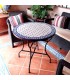 Table Mosaïque - Bleue Ronde - Carreaux Fez - Modèle SARKA MUDAWAR