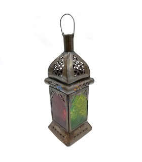 Farolillo porta Velas Sobre Mesa - Decoración Marroquí - Multicolor - Modelo Arkan Murabba