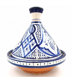 Tajin Marroquí de Cerámica Pintada - Artesanía Asfi Modelo Tetuan Kabir: ¡Auténtico y Exquisito!