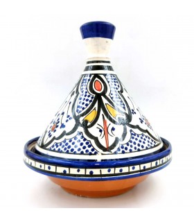 Tajin Marroquí de Cerámica Pintada - Artesanía Asfi Modelo Tetuan Kabir: ¡Auténtico y Exquisito!