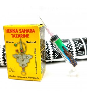 Kit Tatuaje Temporal Natural Henna Marroquí Tazarine + Plantilla + Jeringuilla