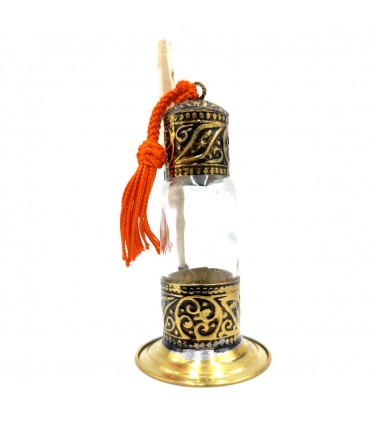 Recipiente aplicador y porta khol - kohl - Cristal y Alpalca Colirio - Palo de Madera (Kujul)