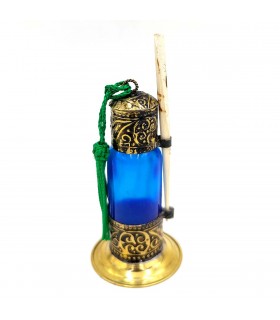 Recipiente aplicador y porta khol - kohl - Cristal y Alpalca Colirio - Palo de Madera (Kujul)