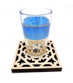 Pack 6 x Posa Vasos Madera Celosia Corte Laser 9cm x 9cm x 1cm grosor