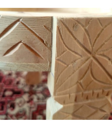 Mesa de Molinillo Chakki Baja Madera Tallada - Modelo Khashab Beldi