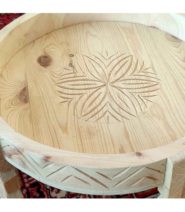 Mesa de Molinillo Chakki Baja Madera Tallada - Modelo Khashab Beldi