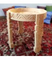 Mesa baixa de moedor de madeira entalhada Chakki - modelo Khashab Beldi