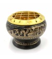 Incensiere in bronzo incisa nero - griglie - novità