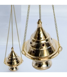 Cadeia de 30 cm de incensário - bronze - queimador de incenso