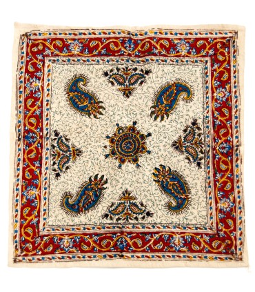 Handgefertigter Baumwollteppich 50 x 50 cm – handgefertigt mit Pflanzenfarben