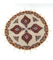 Tapete Redondo de Algodón Artesanal 50 cm - Hecho a Mano con Tintes Vegetales y Motivos Florales Únicos