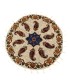 Runder handgefertigter Baumwollteppich 60 cm – handgefertigt mit Pflanzenfarben und einzigartigen Blumenmotiven