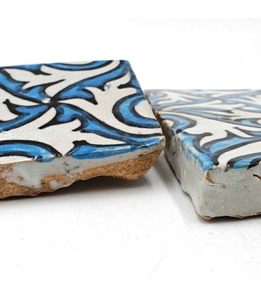 Azulejo Cerámica Marroquí Esmaltado Estilo Andalusí - Zellige Mosaico Nazari - Pintado a Mano 5 x 5 cm - Artesanal - Modelo 102