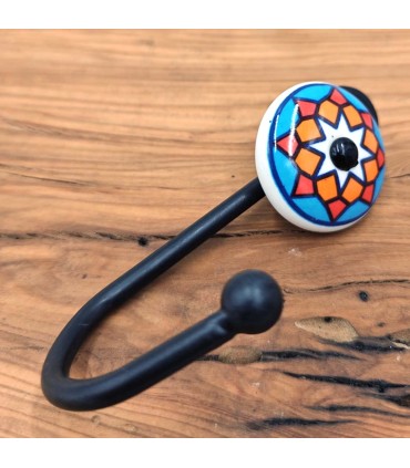 Wrought Iron and Ceramic Coat Rack - Arabic Design - Africa Model