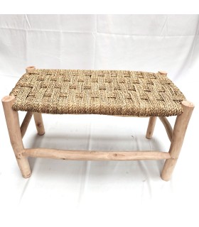 Handcrafted Bench made of Lemon and Esparto Wood - Moroccan Rustic Style