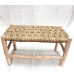 Handcrafted Bench made of Lemon and Esparto Wood - Moroccan Rustic Style