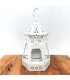 Candil Árabe Calado - Blanco - Vela - 17 cm x 9 cm - Modelo 043