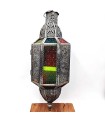 Lámpara Árabe Calada para colgar - Plateado Envejecido - 55 cm x 20 cm - Modelo 949