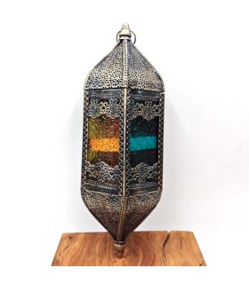 Lámpara Farol Árabe Calado - Dorado Envejecido - 39 cm x 13 cm - Modelo 973