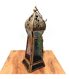 Farolillo Árabe Calado - Dorado Envejecido - 24 cm x 8 cm - Modelo 932