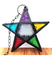 Farol Vela Estrella Multicolor - Calado Árabe -  Modelo Najmati