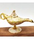 Lámpara Vintage Aladino Blanco y Dorado - Metal Inoxidable - Modelo Farha