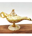 Lámpara Vintage Aladino Blanco y Dorado - Metal Inoxidable - Modelo Farha