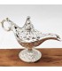 Lámpara Vintage Aladino Plateado - Metal Inoxidable - Modelo Farha 2 - 3 Tamaños