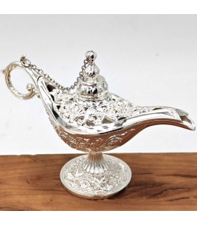 Lámpara Vintage Aladino Plateado - Metal Inoxidable - Modelo Farha 2 - 3 Tamaños
