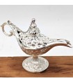 Lámpara Vintage Aladino Plateado - Metal Inoxidable - Modelo Farha 2 - 3 Tamaños