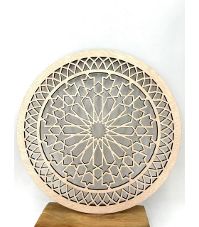 Cuadro Decorativo Celosía Árabe Madera - Decoración Oriental - Corte Láser - Modelo Dawar