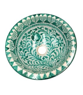 Lavabo Baño Árabe Cerámica - Artesanía Granadina - Estilo Fajalauza - Modelo Khedri