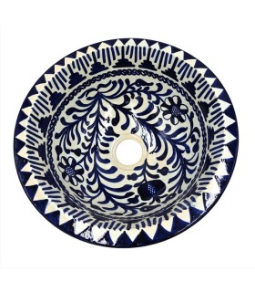 Lavabo Baño Árabe Cerámica - Artesanía Granadina - Estilo Fajalauza - Modelo Generalife