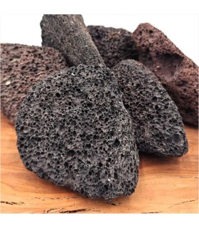 Piedra Pómez Negra Volcánica 100% Natural, Ideal para Exfoliar Pies y Cuidado de la Piel