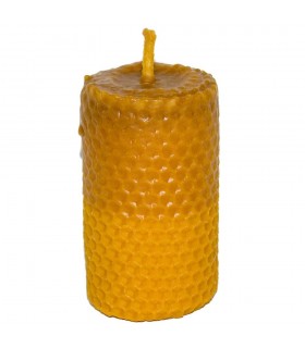 Vela Artesana Redonda de Cera Virgen de Abeja - 5 x 9 cm