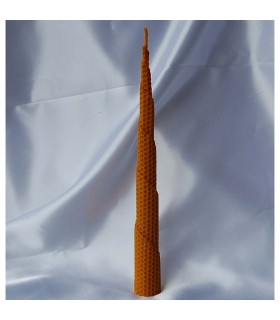 Candela artigianale Torre di Babele - cera d'api Vergine - 30 x 3 cm