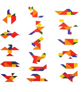 Tangram Oriental Cuadrado - Crear Figuras - Puzzle - Ingenio