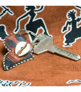Africano etnico di motivi portachiavi - cuoio-