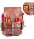 Mochila Cuero Tapíz - Artesanía Etnica Africana-Varios Bolsillos