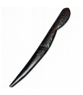 Gabel kleine Haar - graviert Ebenholz - Afrika - Holz