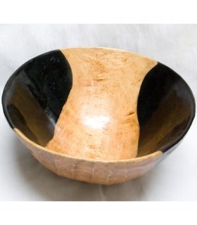 Frutero de Madera - Artesano - Africa - Color Blanco y Negro
